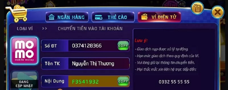 Lưu ý khi nạp tiền tại rikvip Lưu ý khi thực hiện giao dịch nạp tiền Rikvip