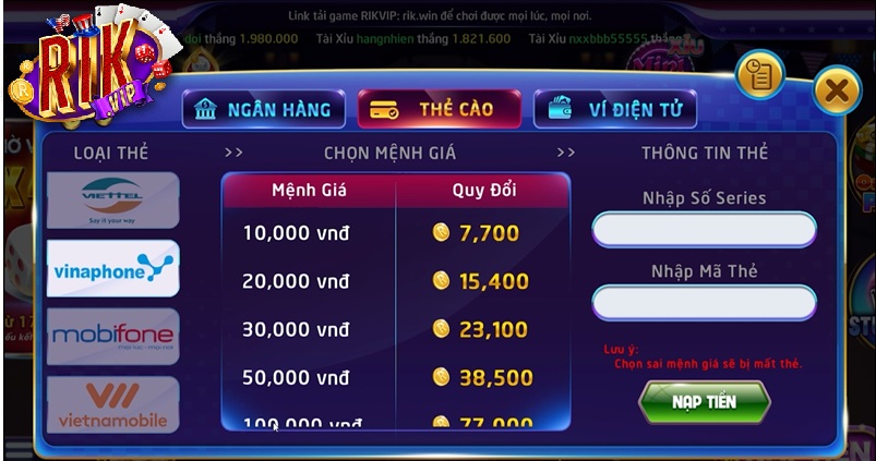 hướng dẫn nạp tiền Rikvip hướng dẫn nạp tiền Rikvip